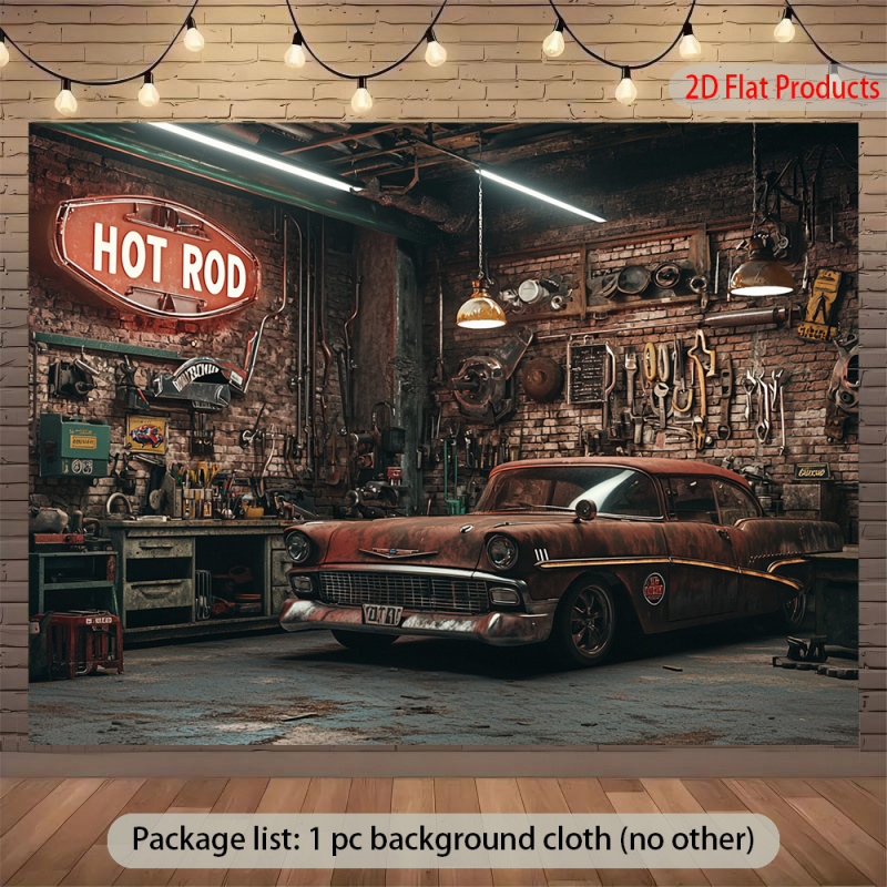 1Vintage Car Garage Banner Bac – обзор и цена Auto Repair Shop Background