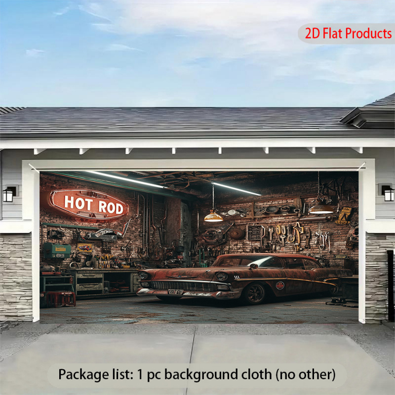 1Vintage Car Garage Banner Bac – обзор и цена Auto Repair Shop Background