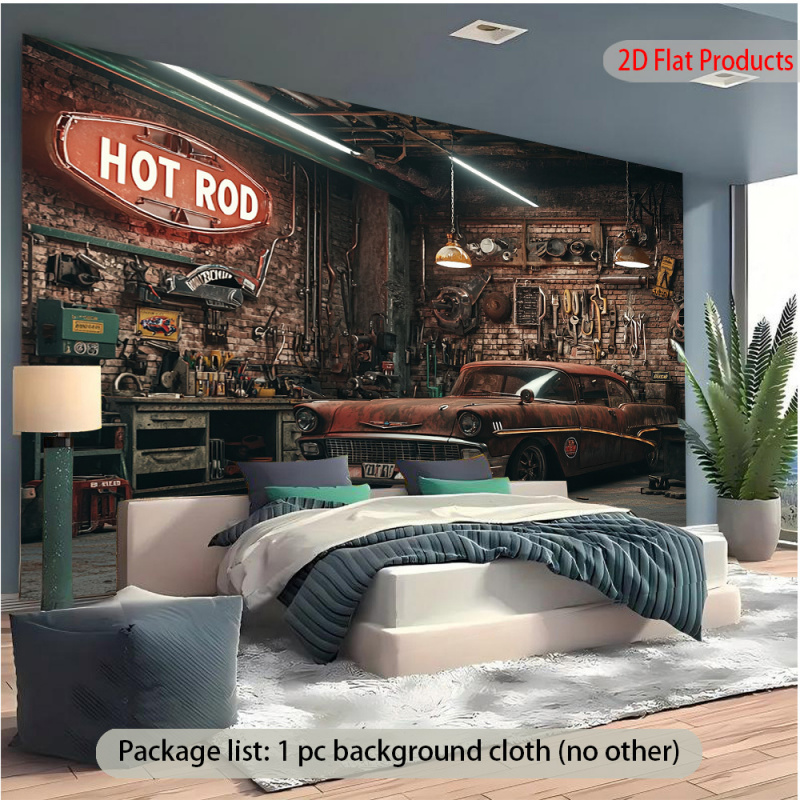 1Vintage Car Garage Banner Bac – обзор и цена Auto Repair Shop Background